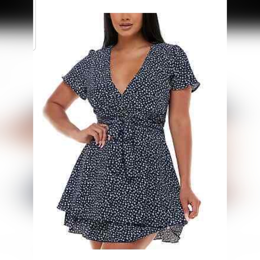 Emerald Sundae Blue Floral Fit and Flare Dress